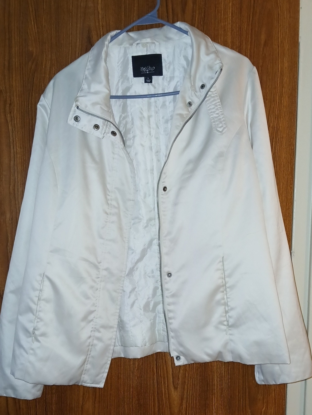 Women’s White Utility Jacket with Zip & Snap Details